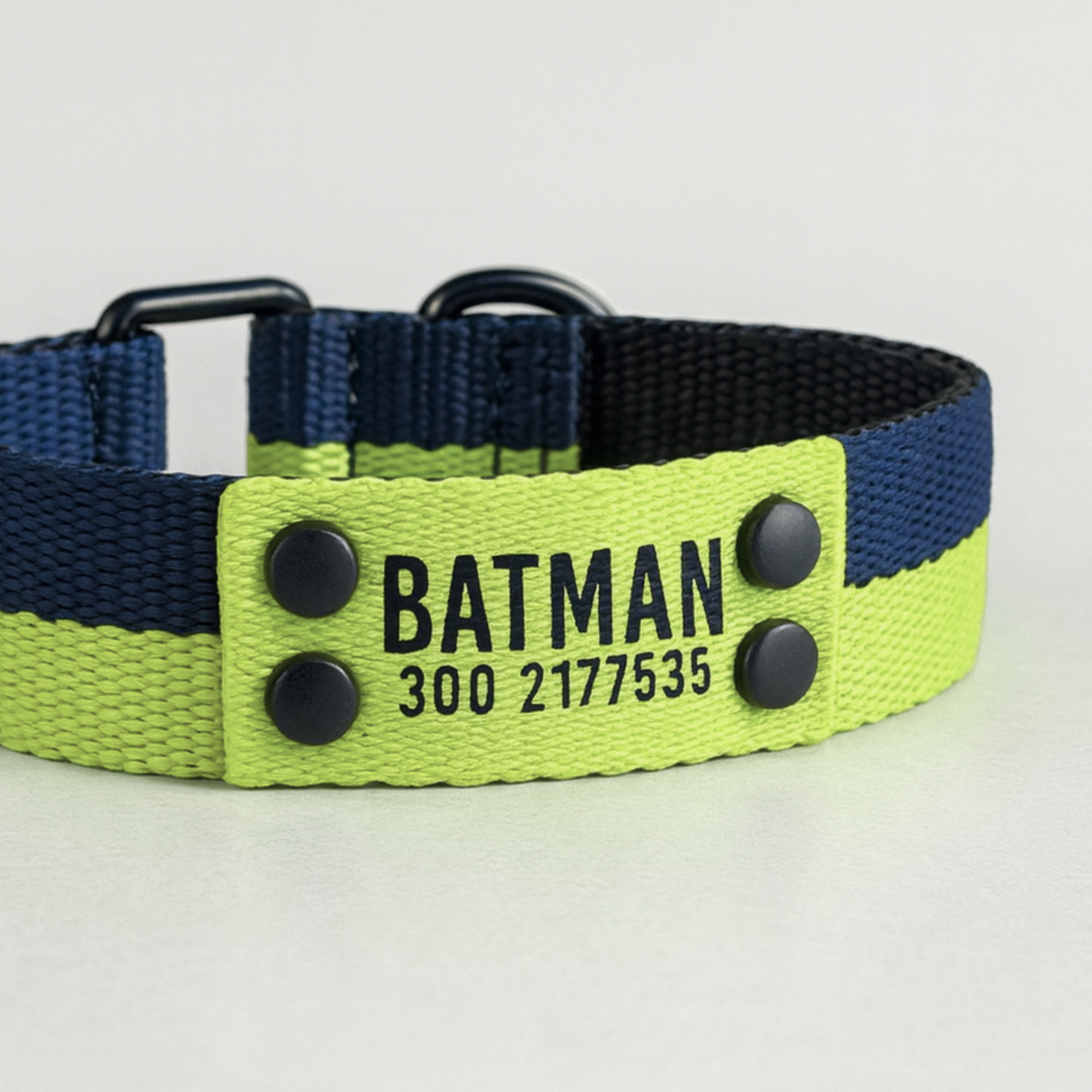 Set Collar y correa Navy lime - Il Can Atelier