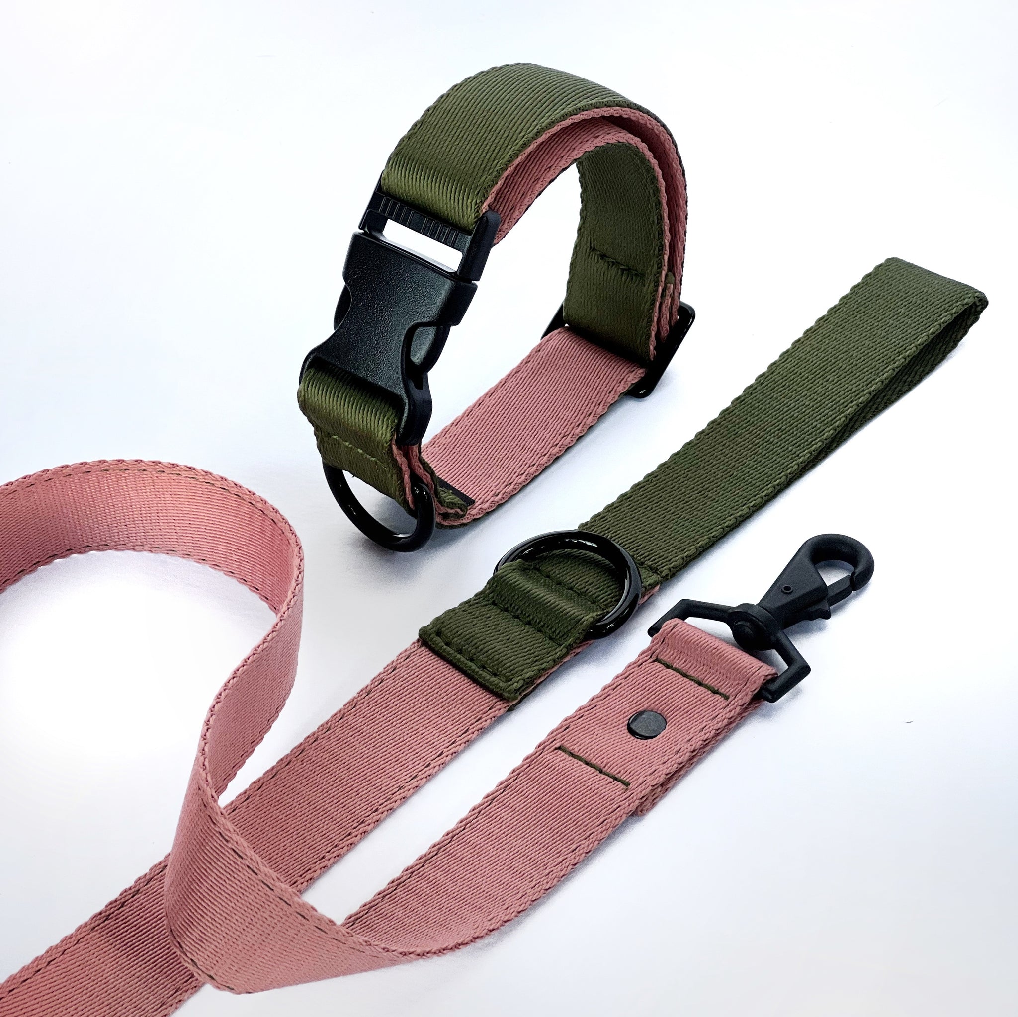 Set Collar y correa Olive crush - Il Can Atelier